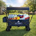 Wózek transportowy LUARO plażowy składany z daszkiem i siatką 120l granatowy