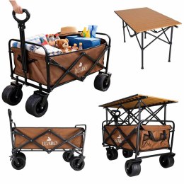 Wózek transportowy LUARO plażowy składany ze stolikiem 2w1