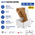 100 szt. Pudełko fasonowe karton wykrojnikowy 200x200x100mm (wymiary wewnętrzne)