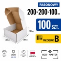 100 szt. Pudełko fasonowe karton wykrojnikowy 200x200x100mm (wymiary wewnętrzne)