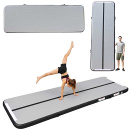 Air track materac gimnastyczny mata do ćwiczeń pompka 4m x 10cm szara