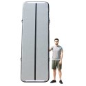 Air track materac gimnastyczny mata do ćwiczeń pompka 4m x 10cm szara