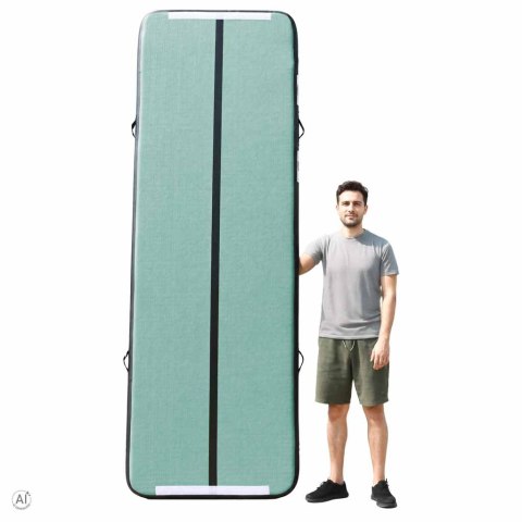 Air track materac gimnastyczny mata do ćwiczeń pompka 3m x 10cm zielona