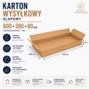 Karton klapowy pudło 635x375x80mm Paczkomat InPost gab.A 480g/m2 3W 10 szt.