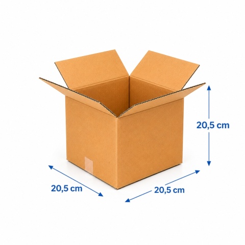Karton klapowy pudło wysyłkowe 205x205x205mm (wymiar zewn.) Fala B 480g/m2