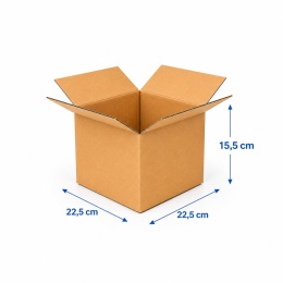Karton klapowy pudło wysyłkowe 225x225x155mm (wymiar zewn.) Fala B 480g/m2