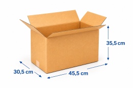 Karton klapowy pudło wysyłkowe 455x305x355mm (wymiar zewn.) Fala B 480g/m2