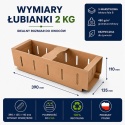 Karton łubianka kobiałka tekturowa na owoce 2kg (390x135x110 zewn.) 1 szt.