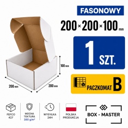 Pudełko fasonowe karton wykrojnikowy 200x200x100mm (wymiary wewnętrzne) 1 szt.
