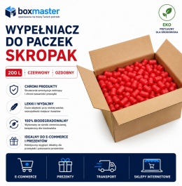 WYPEŁNIACZ DO PACZEK SKROPAK CHRUPKI 200L DEKOR CZERWONY OWAL