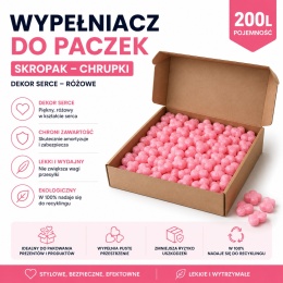 WYPEŁNIACZ DO PACZEK SKROPAK CHRUPKI 200L DEKOR SERCE RÓŻOWE