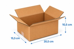 Karton klapowy pudło wysyłkowe 205x155x105mm (wymiar zewn.) Fala B 480g/m2