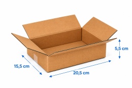 Karton klapowy pudło wysyłkowe 205x155x55mm (wymiar zewn.) Fala B 480g/m2