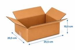Karton klapowy pudło wysyłkowe 255x205x105mm (wymiar zewn.) Fala B 480g/m2