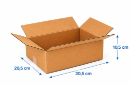 Karton klapowy pudło wysyłkowe 305x205x105mm (wymiar zewn.) Fala B 480g/m2