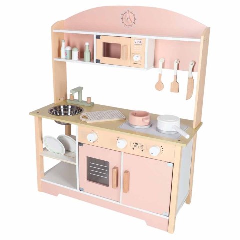 Kuchnia dla dzieci drewniana MDF MODERN CLASSIC akcesoria 81cm różowa