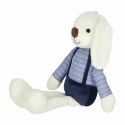 Maskotka pluszak przytulanka królik w niebieskich spodenkach 36 cm