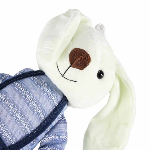 Maskotka pluszak przytulanka królik w niebieskich spodenkach 36 cm