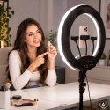 Lampa pierścieniowa LED RGB ring do selfie filmów ze statywem i pilotem 45cm