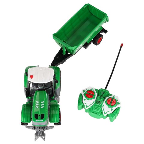 Traktor zdalnie sterowany ciągnik z przyczepą wywrotką 1:24 światła USB