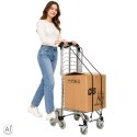 Wózek na zakupy transportowy składany stelaż torba 8 kółek pomarańczowy